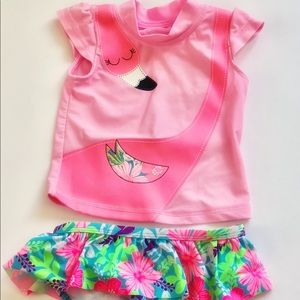 Adorable flamingo 2 piece swimsuit